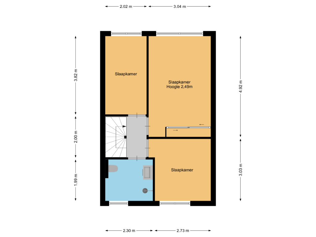 View floorplan of 1e verdieping of Stinzenlaan Noord 122