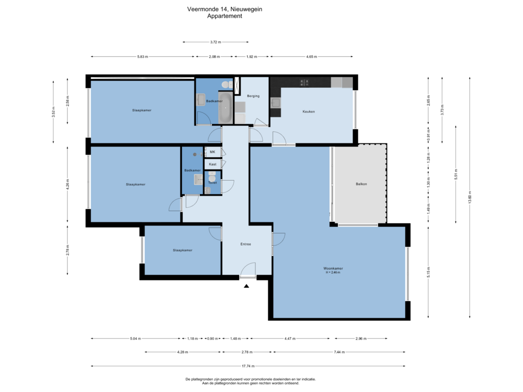 Bekijk plattegrond van Verdieping van Veermonde 14