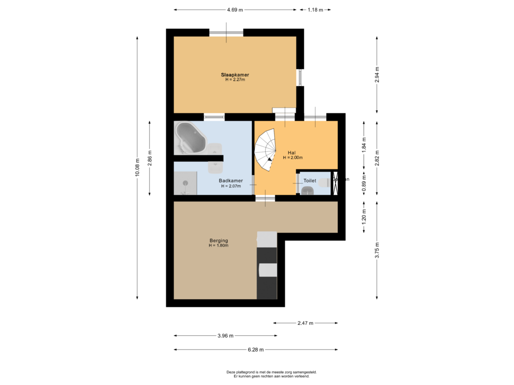 Bekijk plattegrond van Souterrain van Lagendijk 211