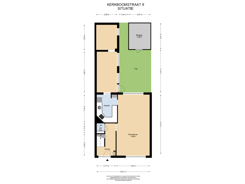 Bekijk plattegrond van Situatie van Kerkboomstraat 9