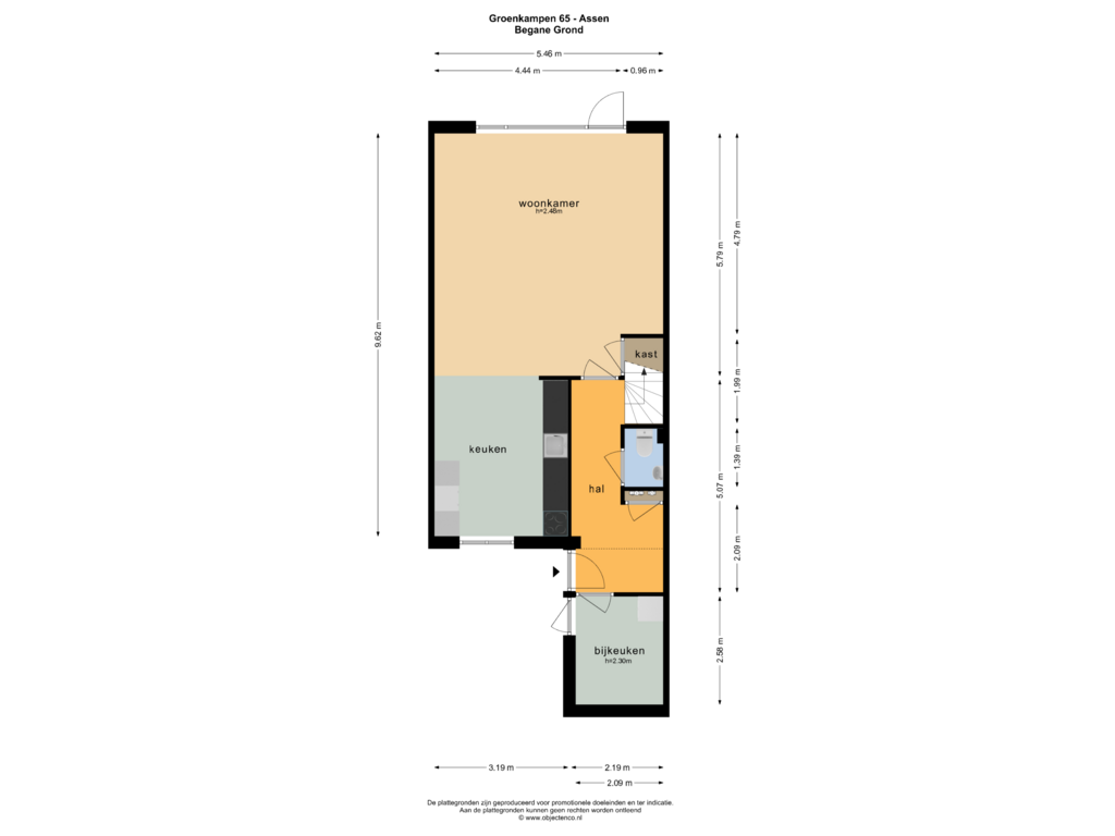 Bekijk plattegrond van BEGANE GROND van Groenkampen 65