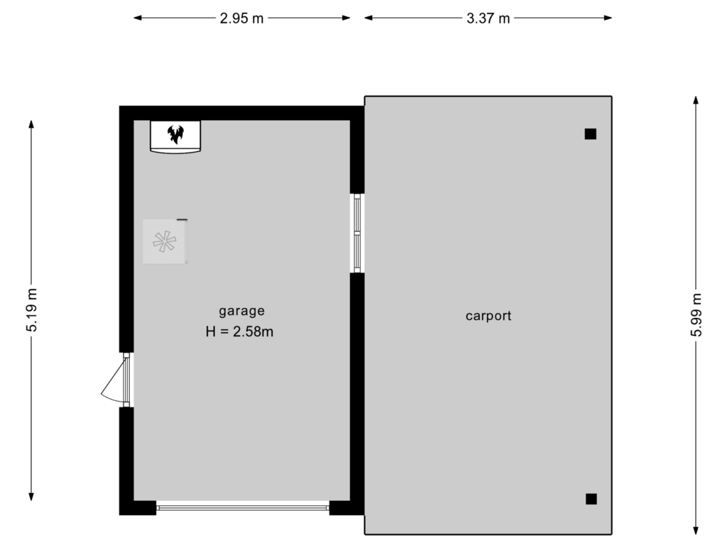 View floorplan of Garage of Vilsterseweg 1-A044