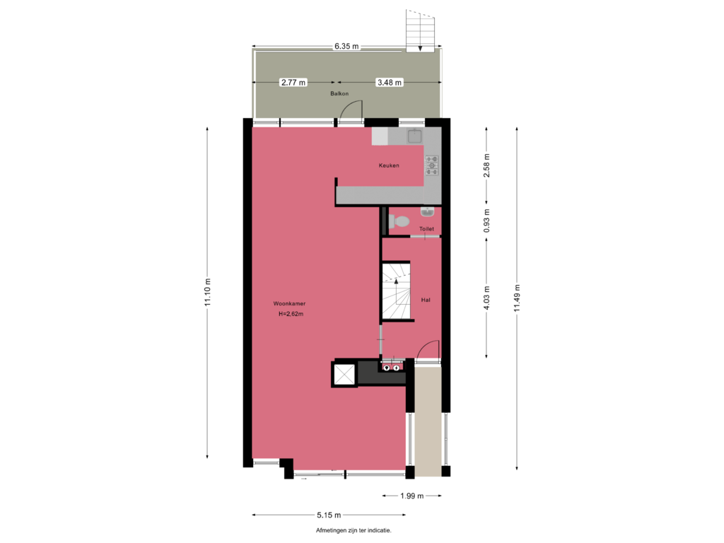 Bekijk plattegrond van Begane grond van Lisserdijk 25