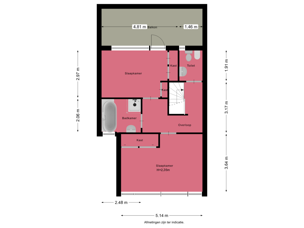 Bekijk plattegrond van Verdieping 1 van Lisserdijk 25