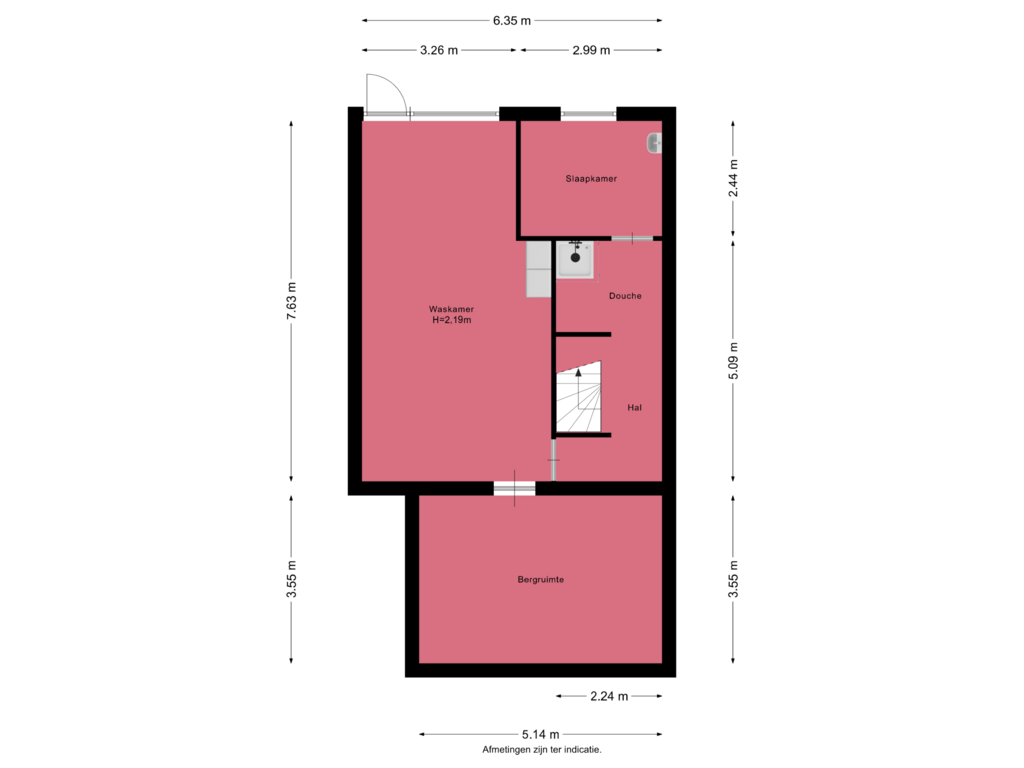 Bekijk plattegrond van Kelder van Lisserdijk 25