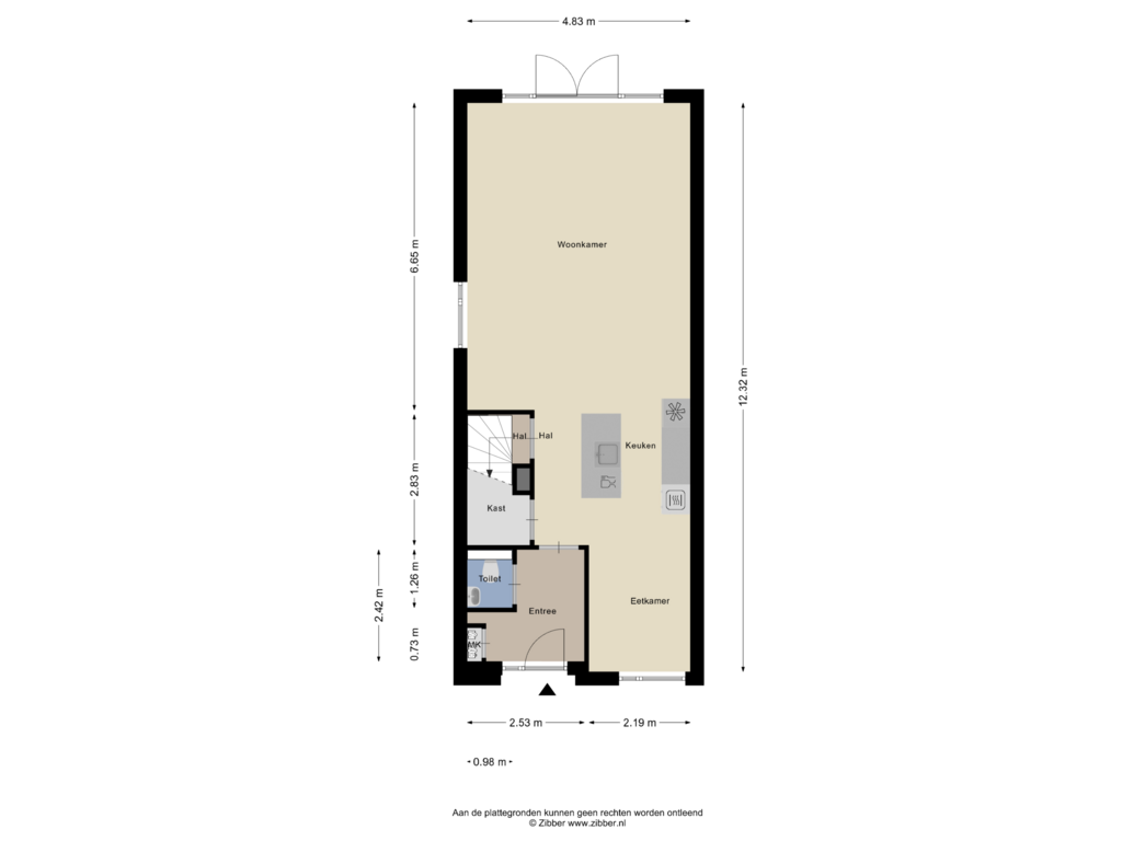 View floorplan of Begane Grond of Muntmeester 469