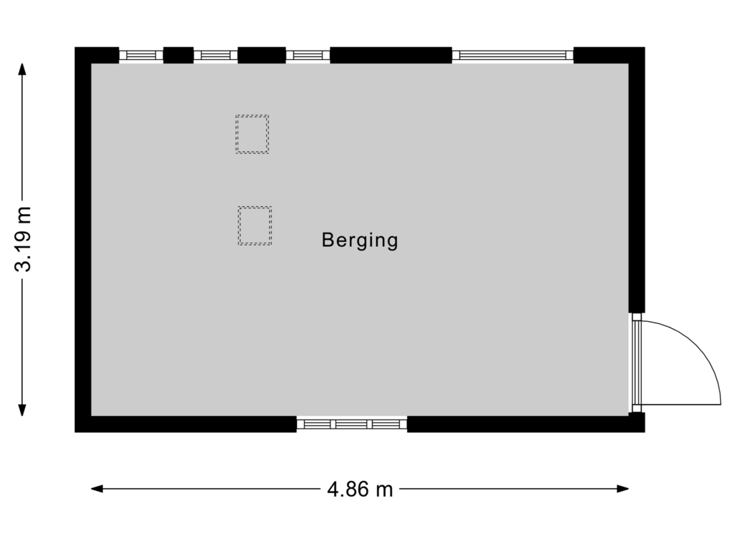 Bekijk plattegrond van Berging 1 van Hoogstraat 7