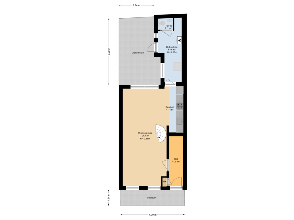 Bekijk plattegrond van Situatie van Willem Loréstraat 66