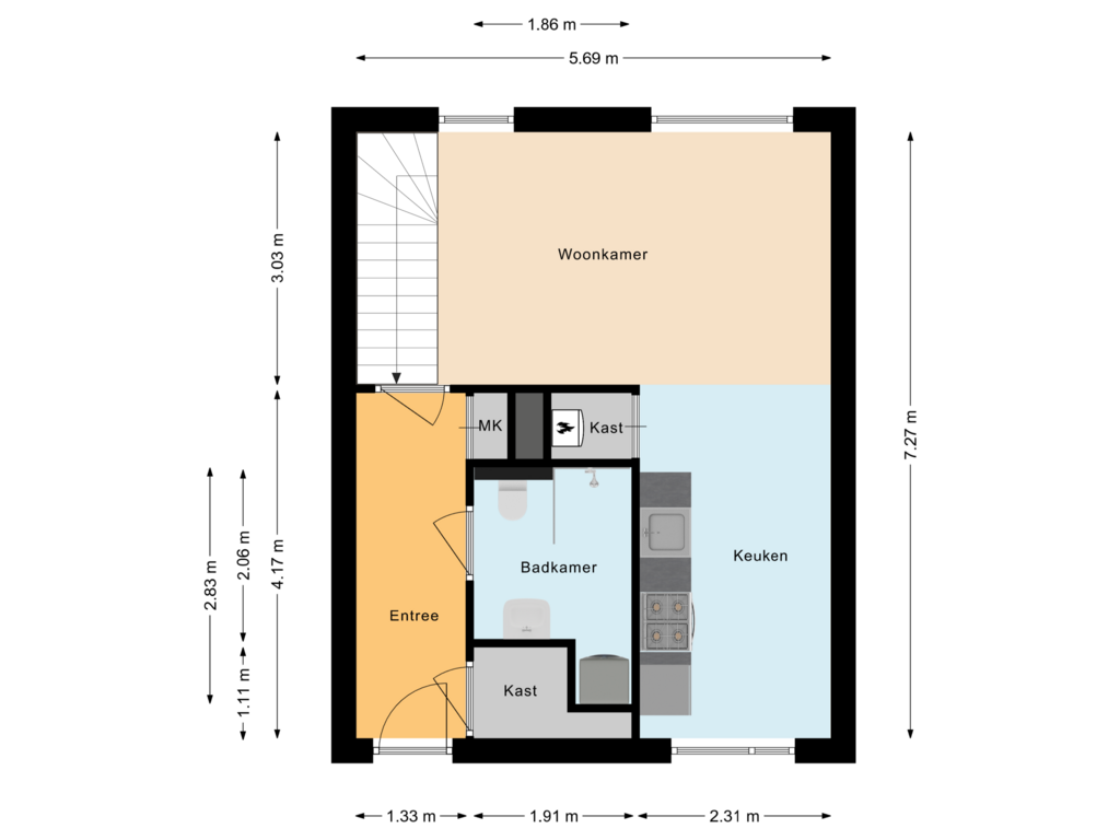 Bekijk plattegrond van Eerste woonlaag van Parnassia 417