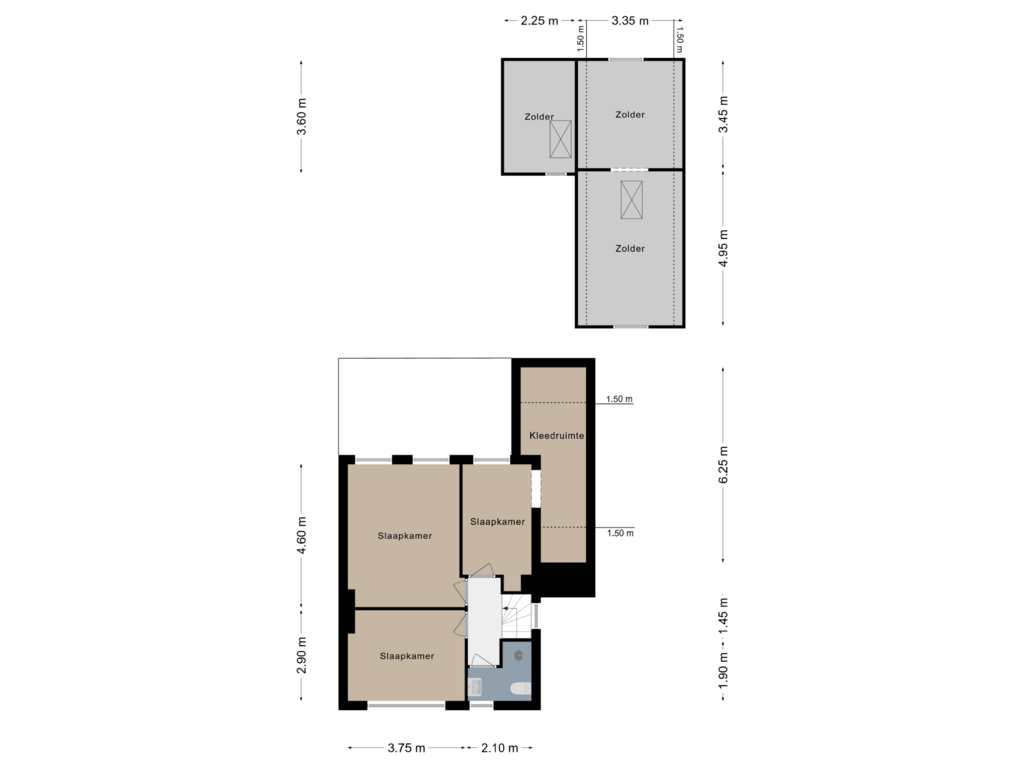 Bekijk plattegrond van Verdieping 1 van Sint Dyonisiusweg 6