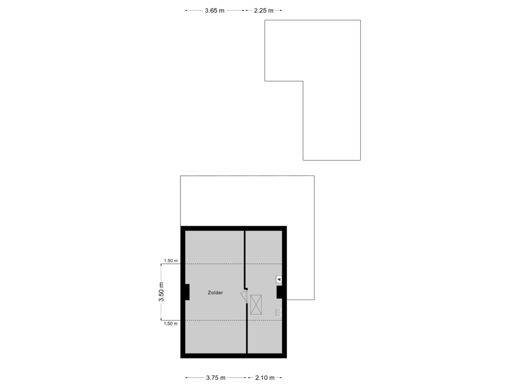 Bekijk plattegrond van Verdieping 2 van Sint Dyonisiusweg 6