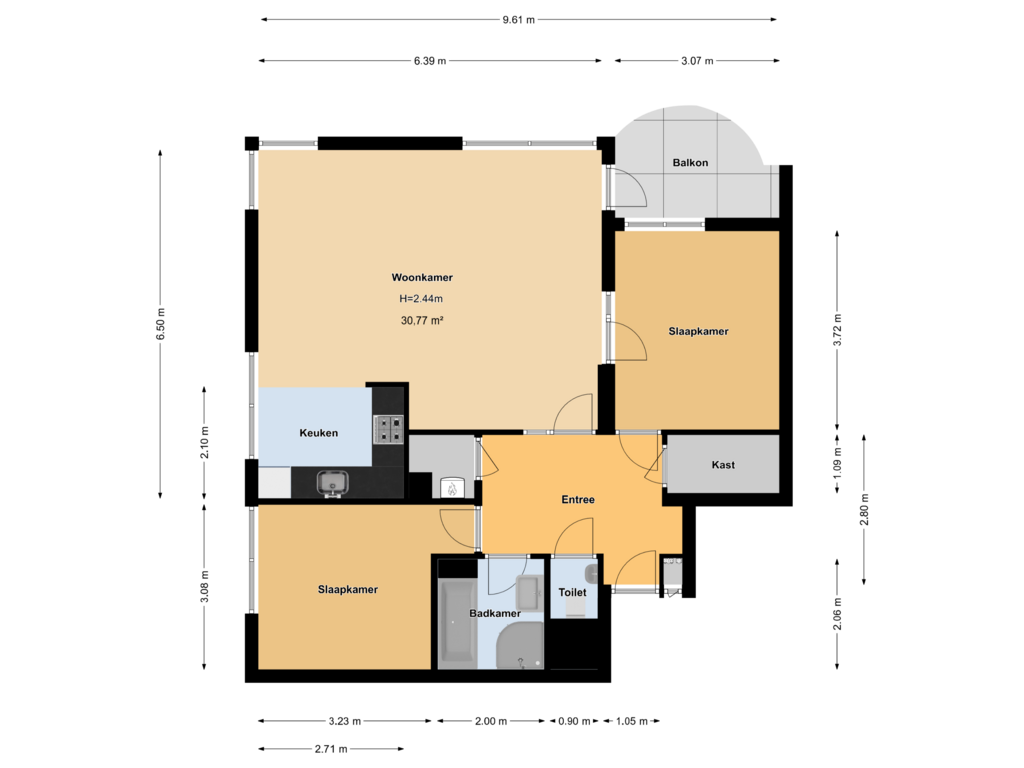 Bekijk plattegrond van Appartement van Gooierserf 356