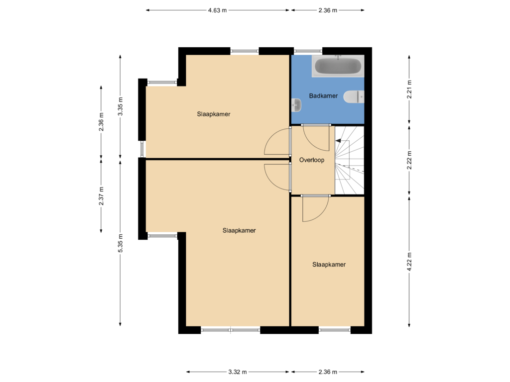 Bekijk plattegrond van Eerste verdieping van Louis Paul Boonstraat 32