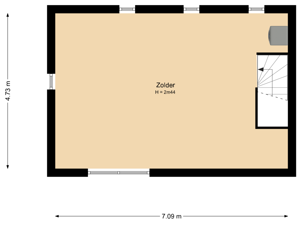 Bekijk plattegrond van Tweede verdieping van Louis Paul Boonstraat 32