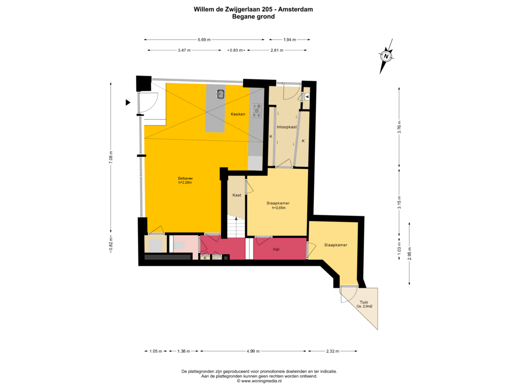 Bekijk plattegrond van Begane grond van Willem de Zwijgerlaan 205