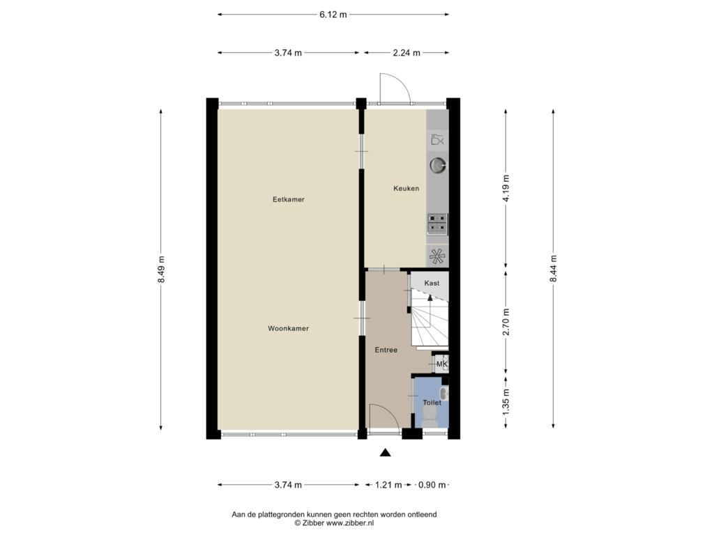 Bekijk plattegrond van Begane grond van Kouwenbergstraat 14