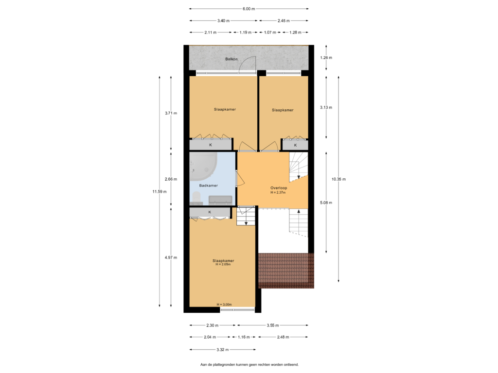 View floorplan of 1e Verdieping of Reigerstraat 15