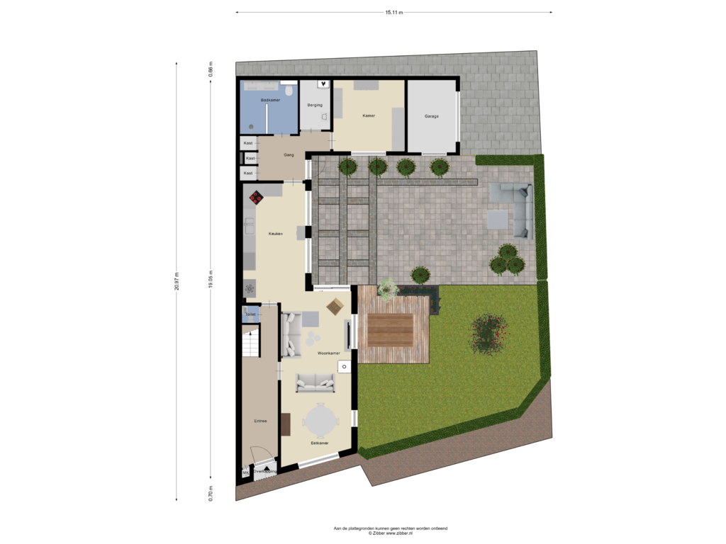 Bekijk plattegrond van Begane Grond tuin van Hoogstraat 109