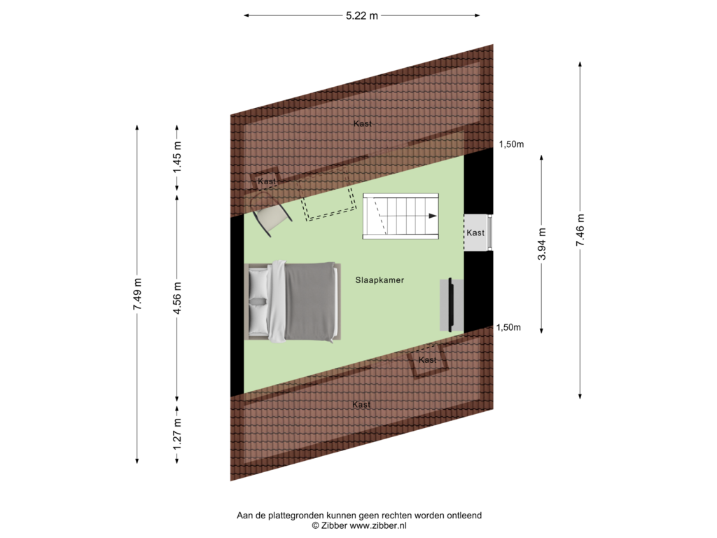 Bekijk plattegrond van Tweede Verdieping van Hoogstraat 109