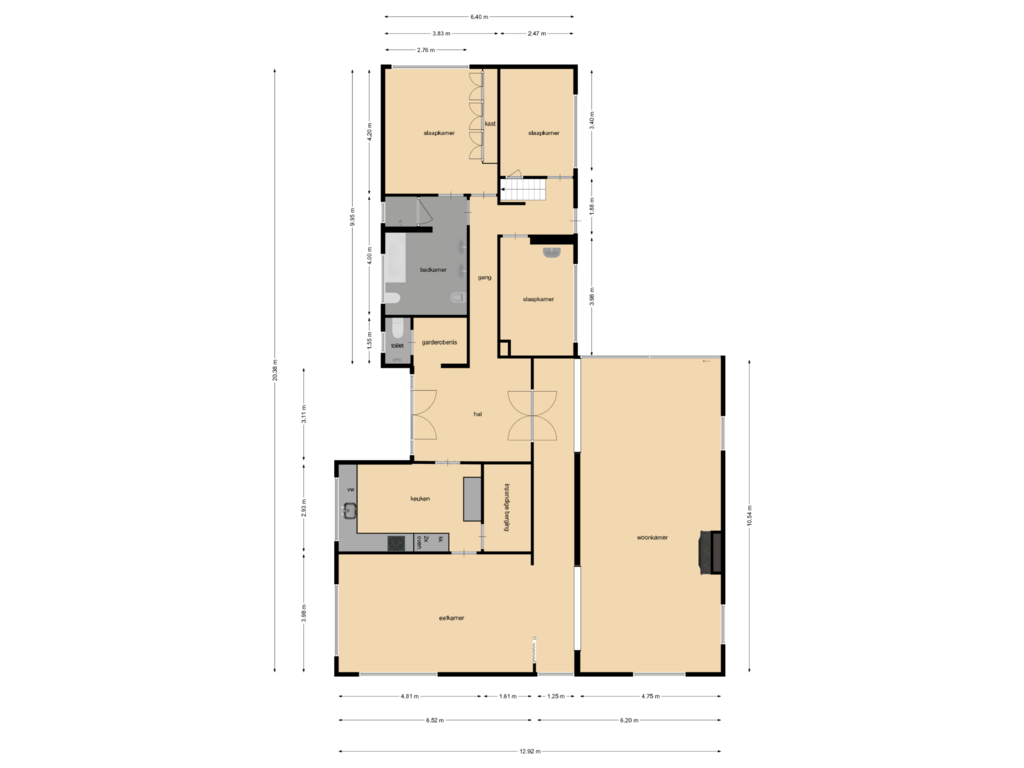 View floorplan of Begane grond of Venneweg 33