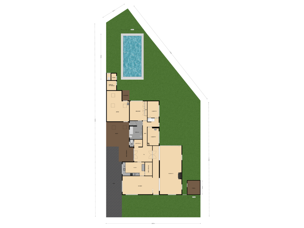 View floorplan of Begane grond met tuin of Venneweg 33