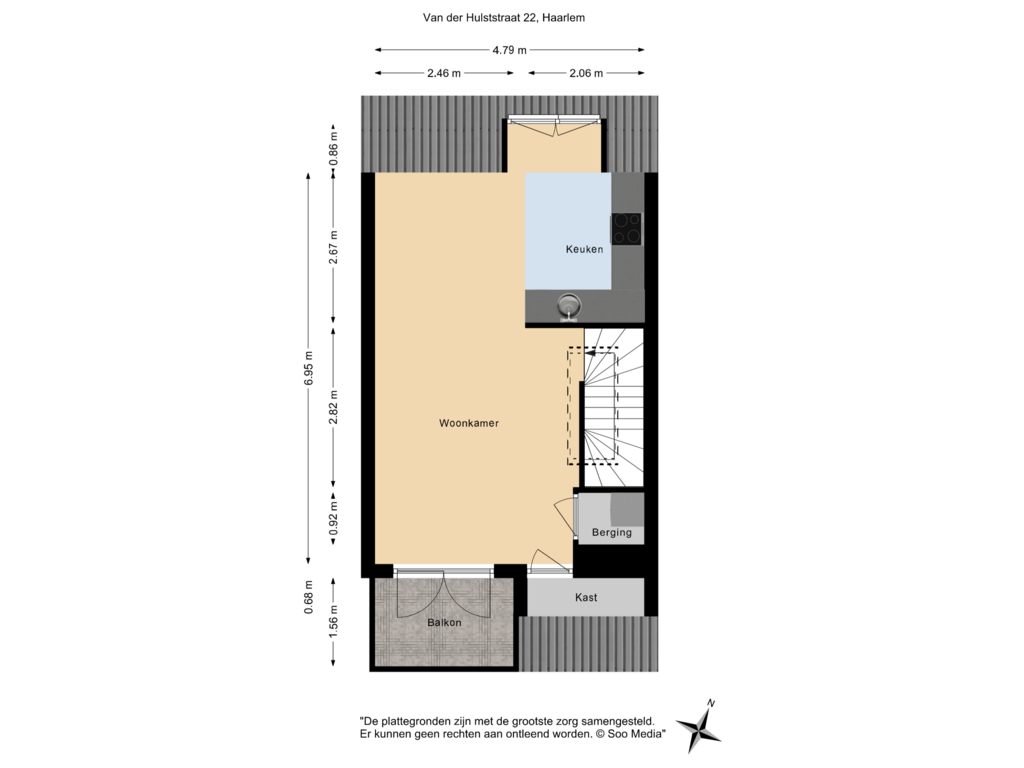 Bekijk plattegrond van 1e Verdieping van Van der Hulststraat 22