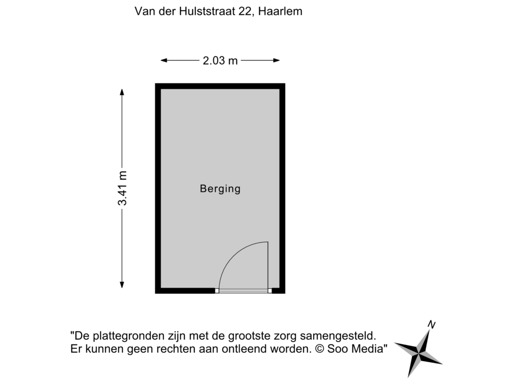 Bekijk plattegrond van Berging van Van der Hulststraat 22