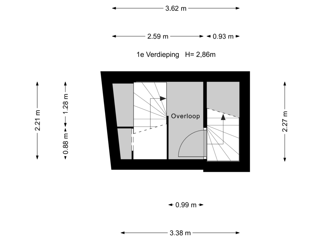 Bekijk plattegrond van 1e Verdieping van Drogersdijk 18