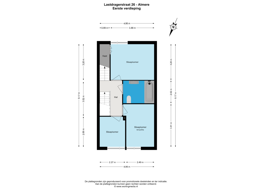 Bekijk plattegrond van 1e_verd van Lastdragerstraat 26