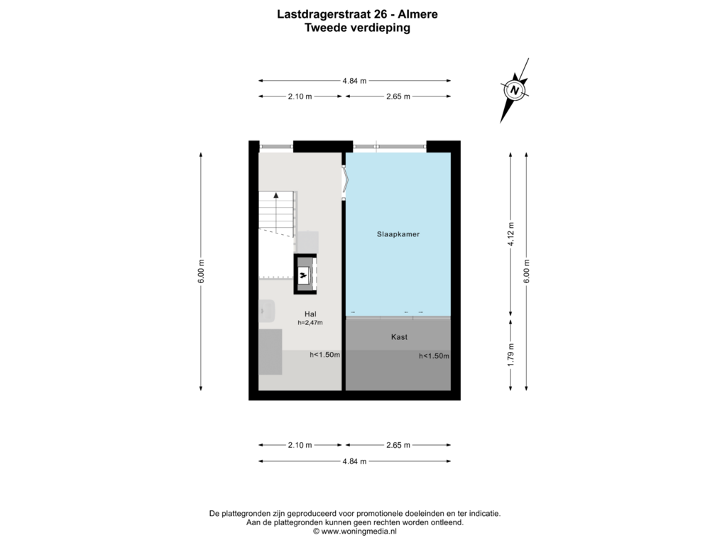 Bekijk plattegrond van 2e_verd van Lastdragerstraat 26