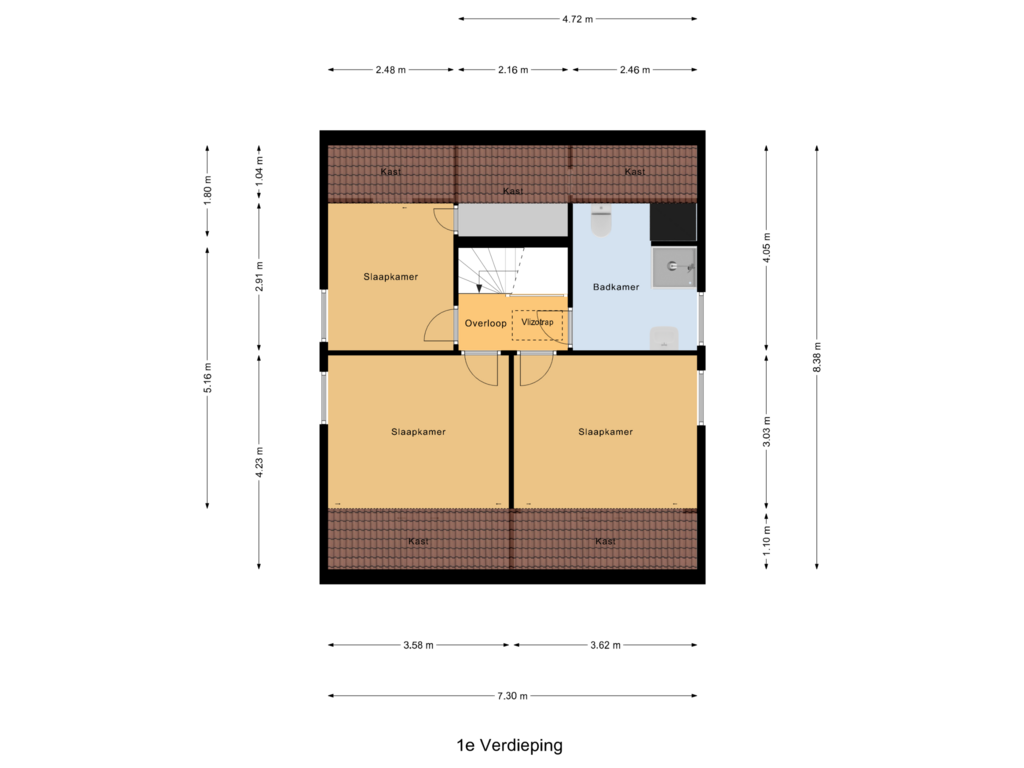 Bekijk plattegrond van 1e Verdieping van Sterappelstraat 43