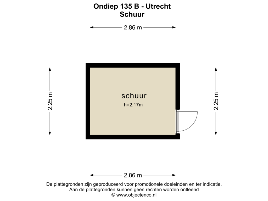 View floorplan of SCHUUR of Ondiep 135-B