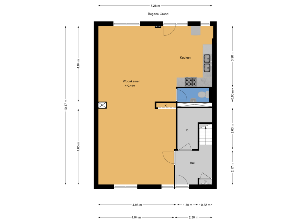 Bekijk plattegrond van Begane Grond van Schelfhoutstraat 24