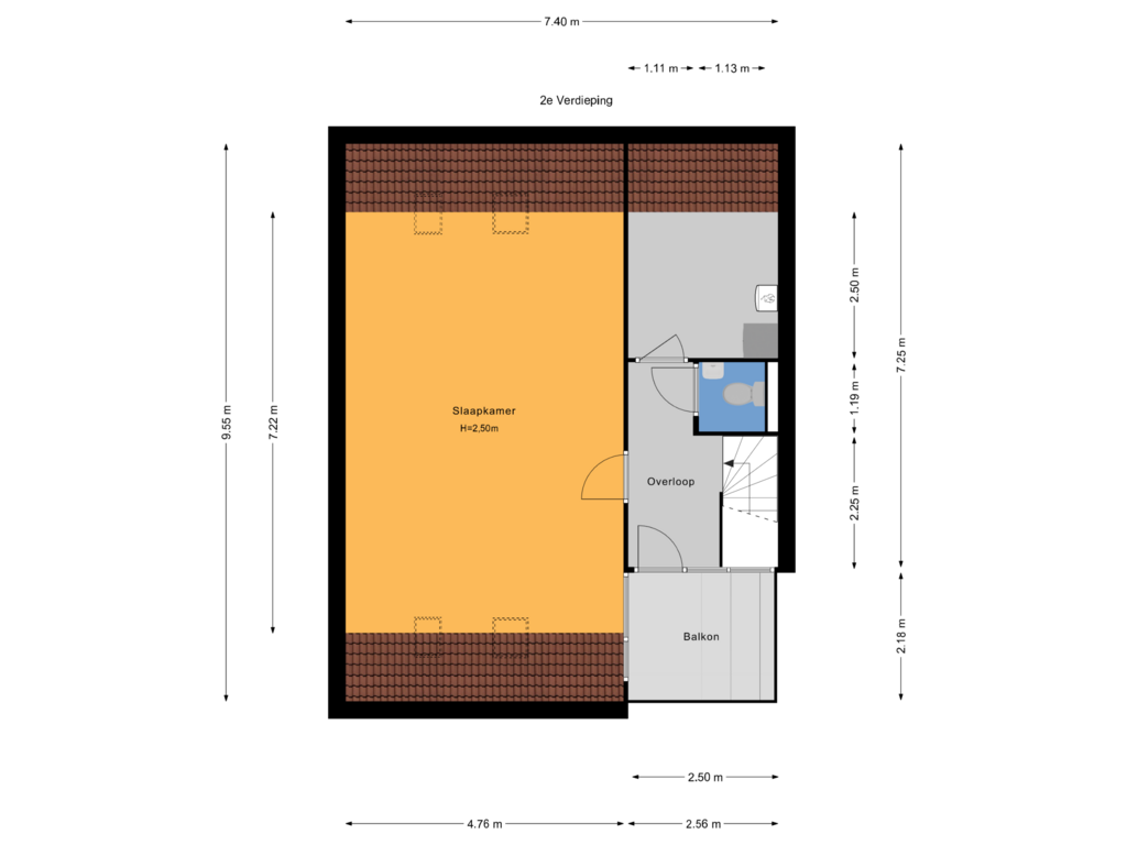 Bekijk plattegrond van 2e Verdieping van Schelfhoutstraat 24