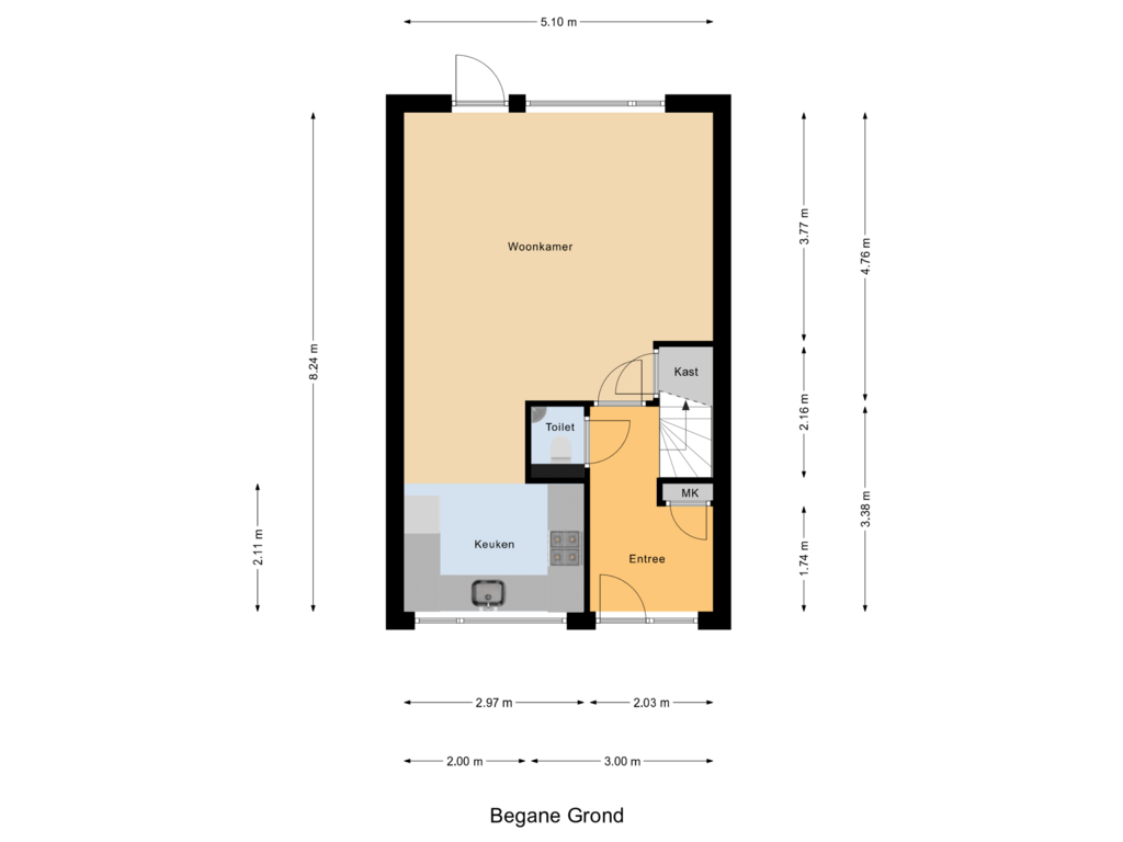 Bekijk plattegrond van Begane Grond van Virgilius 13