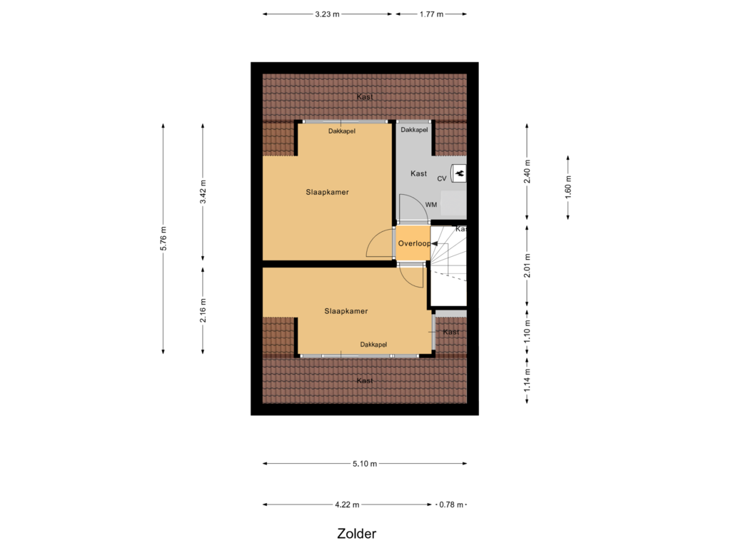 Bekijk plattegrond van Zolder van Virgilius 13