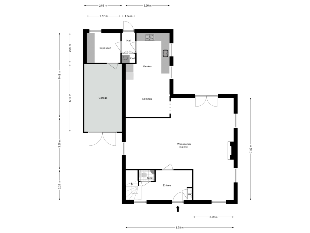 View floorplan of Begane Grond of Hermelijnvlinder 6