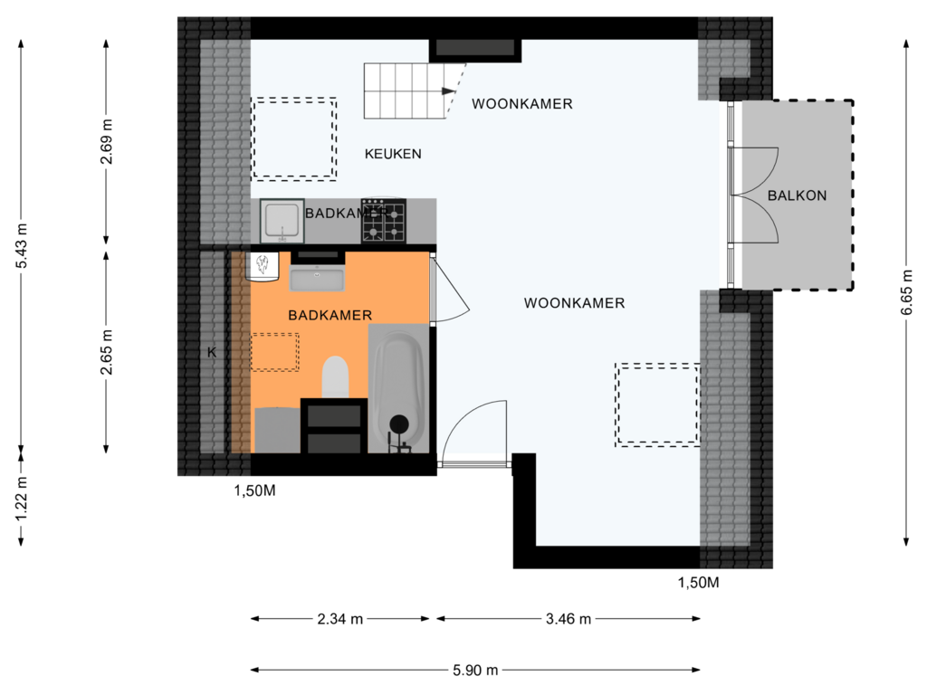 View floorplan of 4e VERDIEPING of Pikeursbaan 24-A