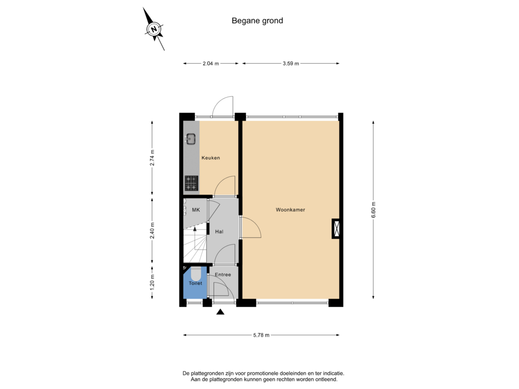 Bekijk plattegrond van Begane grond van Eduard van Beinumlaan 48