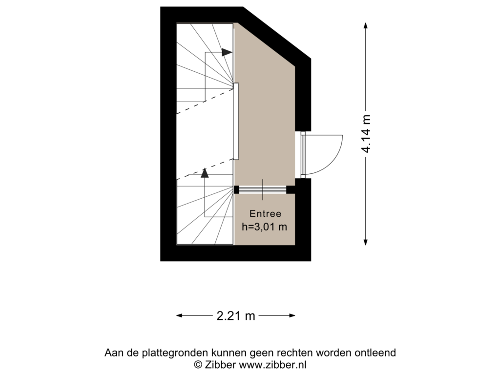 View floorplan of Tweede Verdieping entree of Willem van Outhoornstraat 35-B