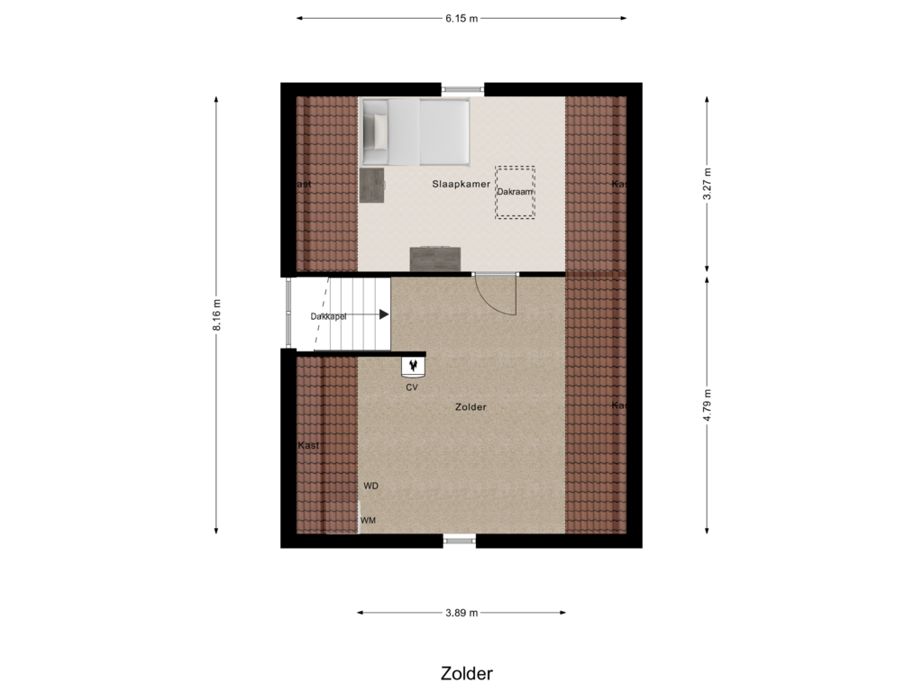 Bekijk plattegrond van Zolder van Katsestraat 39