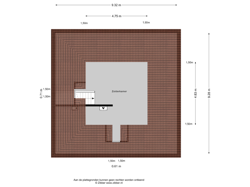 View floorplan of Tweede Verdieping of Roeter 9