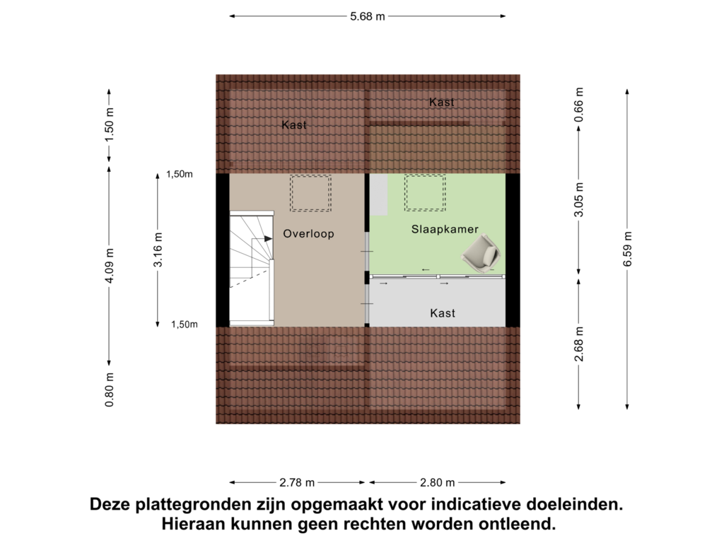 Bekijk plattegrond van Tweede Verdieping van Lange Akker 18