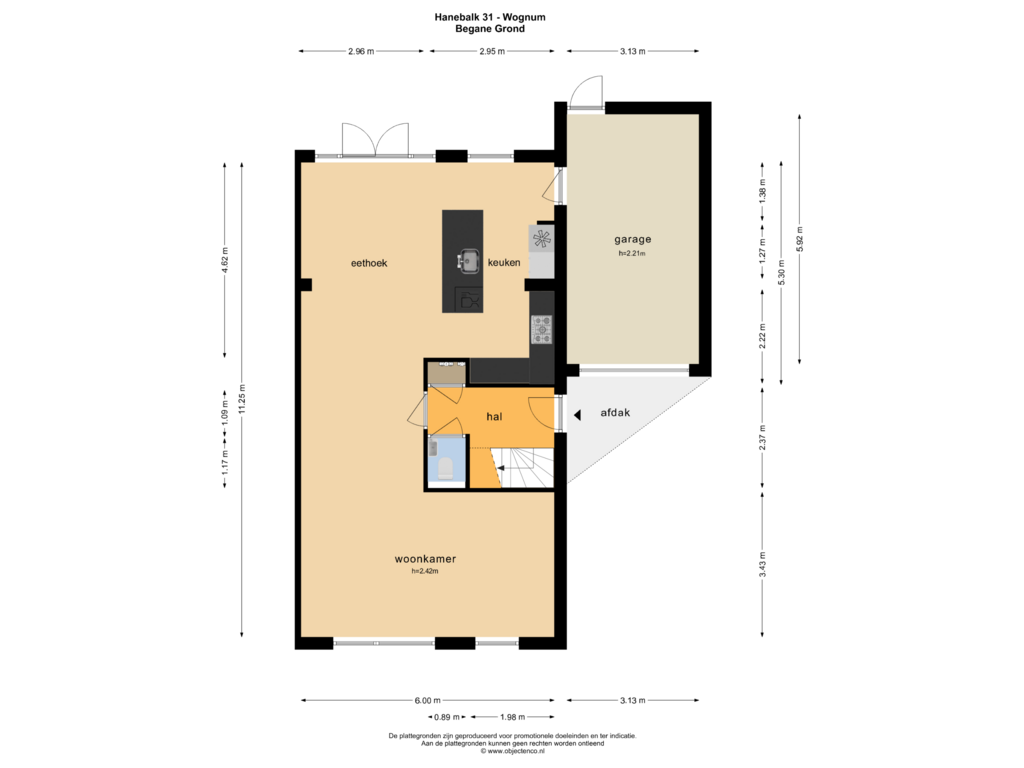 View floorplan of Begane Grond of Hanebalk 31