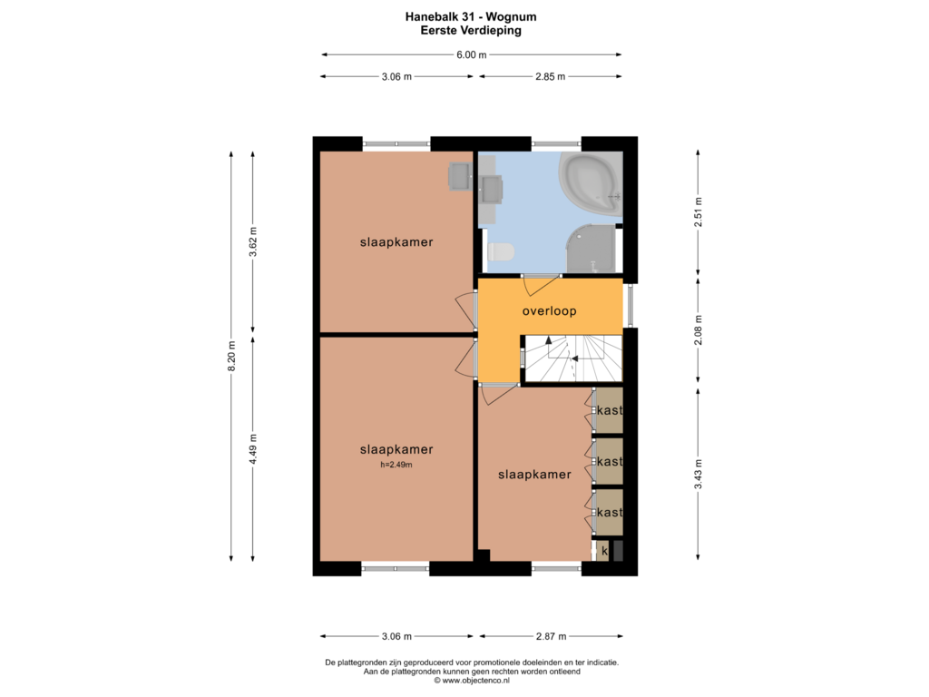 View floorplan of Eerste Verdieping of Hanebalk 31