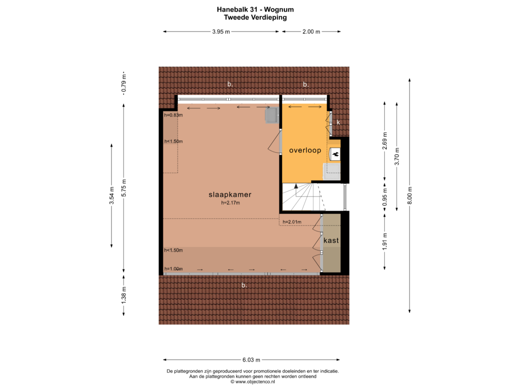 View floorplan of Tweede Verdieping of Hanebalk 31