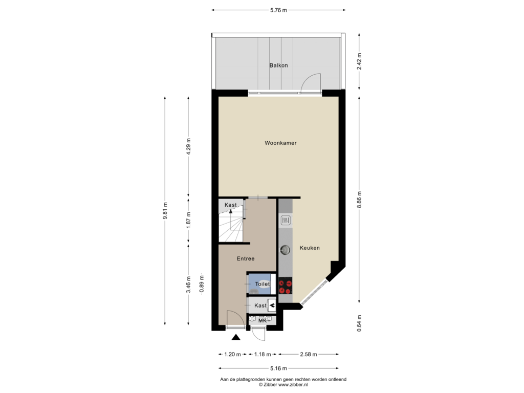 View floorplan of Begane Grond of Anne Frankstraat 276