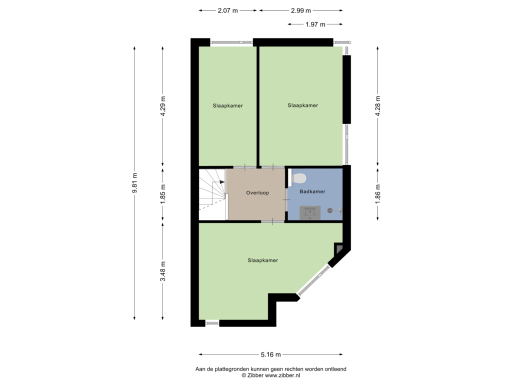 View floorplan of Eerste Verdieping of Anne Frankstraat 276