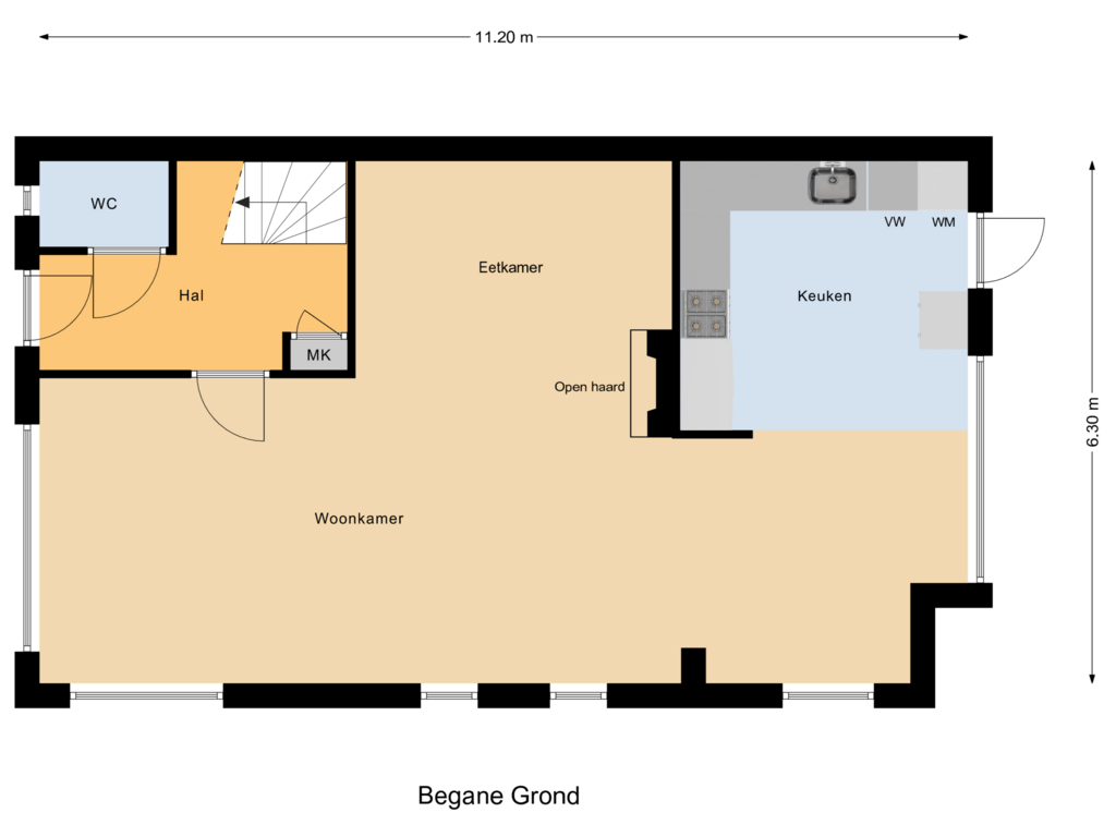 View floorplan of Begane Grond of Burg. Smijterweg 14