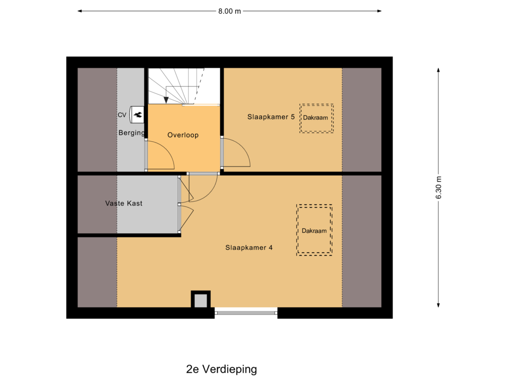 View floorplan of 2e Verdieping of Burg. Smijterweg 14